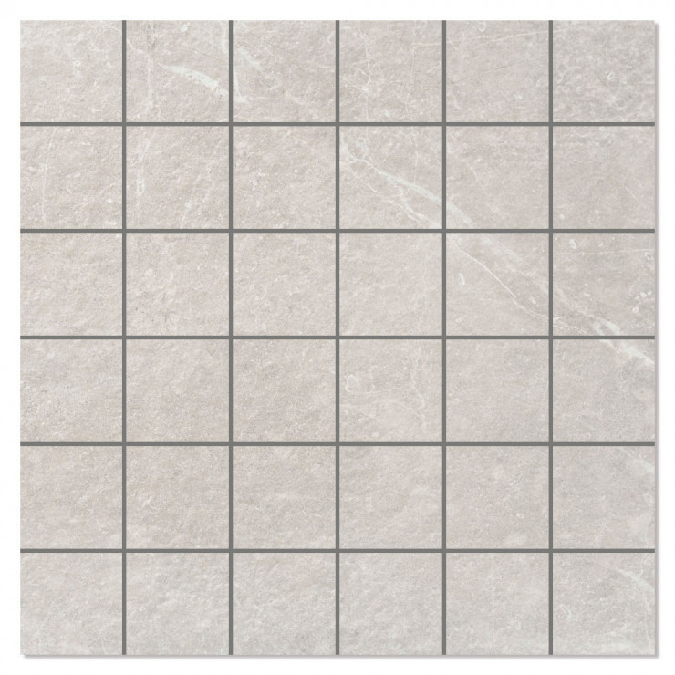 Mosaik Klinker Kinnekulle Ljusgrå Matt-Relief 30x30 (5x5) cm-0